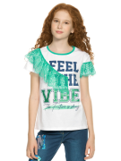 Футболка для девочки белый PELICAN GFT4219