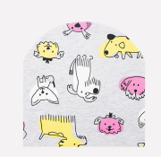 Шапка Crockid серый меланж, собачки (100% хлопок.) К 8102