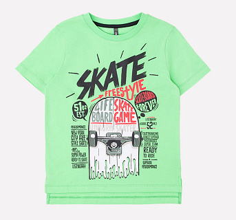 Футболка для мальчика зеленая мята   Crockid К 301283