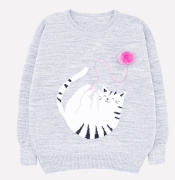 Джемпер для девочки серый меланж Crockid КВ 30079