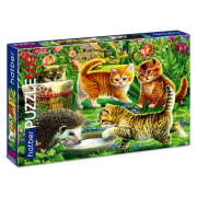 Игрушка Пазл Hatber  «Ёжик и котята» (50 деталей/Картон/универсальная)
