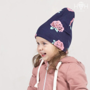 Шапка Hooh loon синий с цветами (95% хлопок, 5% эластан) ШВ19-05881290