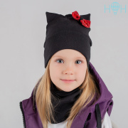 Шапка Hooh loon черный (95% хлопок, 5% эластан) ШВ19-04021001