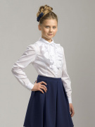 Блузка для девочки белая   Пеликан GWCJ8070