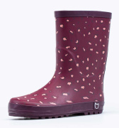 Резиновые сапожки для девочки Котофей 766077-11 (бордовый/резина)