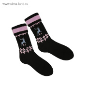 Термоноски для девочки женские с начесом без резинки 2664 Олень цвет серый Алиша 4520884