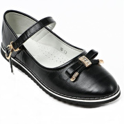 Туфли для девочки Meitesi MEI-18-13-2 (черный/экокожа)