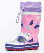 Резиновые сапожки для девочки Котофей 366223-11 (розовый/резина)