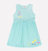 Платье антильский голубой в маленький горошек Crockid