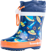 Резиновые сапожки для мальчика Котофей 166094-11 (синий+оранжевый/резина)