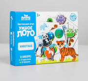 Игра для компании настольная Лесная мастерская  Умное лото. Животные (24 фишки/)