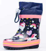 Резиновые сапожки для девочки Котофей 166124-11 (синий/резина)