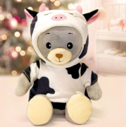 Игрушка мягкая ЕАС Медведь «МИШКА ЛАППИ», в костюме коровы, сидит, 22 см (/Полипропилен, Лавсан/универсальная)