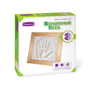 Набор для лепки Развивашки "Волшебный след" набор для 3D-слепка "Автограф" (22,5 х 1,5 х 22,5 см./универсальный/гипс, дерево)