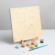 Набор для росписи ТУРБО ДЕТКИ Картина по номерам на дереве «Мишка и шарик» (//дерево)