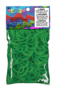 Резиночки и клипсы для плетения браслетов Rainbow Loom Neon Green (600шт./зеленый неон/оригинальные)