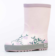 Резиновые сапожки для девочки Котофей 566189-11 (розовый+серый/резина)