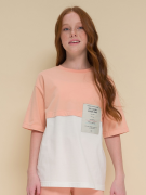 Футболка для девочки персиковый PELICAN GFT4318/1 