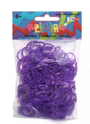 Резиночки и клипсы для плетения браслетов Rainbow Loom Metallic Purple (300шт./силикон фиолетовый металлик/оригинальные)