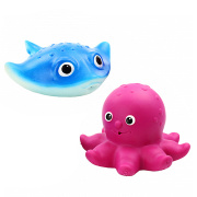 Игрушка для купания  набор 3 (осьминог,скат/пластик/универсальная)