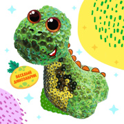 Аппликация Школа талантов пайетками «Динозавр»+ 3 цвета пайеток (Пони/универсальный/пенопласт)