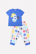 Пижама для мальчика синий с буквами Crockid К 1525