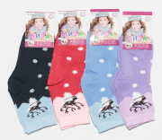 Носки махровые для девочки разноцветные с оленями Лиза