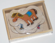 Игрушка пазл Топ Брайт для самых маленьких фигурный "Животные" (4шт., 19 x 14.5 x 4.8 см./дерево/универсальная)