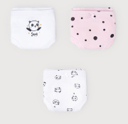 Трусы для девочки пыльно-розовый,белый, панды Crockid К 1904