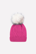 Шапка Crockid голубой, розовый, малина с помпоном () КВ 20055