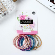 Резинка для волос  "Спорт люкс" Queen fair((набор 10 шт) блеск нюд, 3 см, микс)