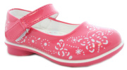 Туфли для девочки Цветочек L-113 (терракотовый/экокожа)