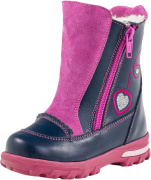 Сапожки для девочки Котофей 162048-53 (синий+фуксия/натуральная кожа)