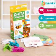 Игрушка Набор развивающий IQ-ZABIAKA IQ-игра «Животные» (с прищепками/пластик, картон/универсальная)