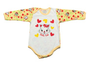 Боди желтый с Китти длинный рукав Аист