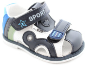 Сандалии для мальчика Буратино B6016 (синий+белый/экокожа)