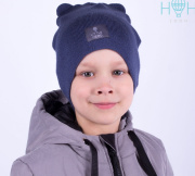 Шапка Hooh loon с ушками Мишка, индиго (100% акрил) ШД20-98851755