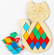 Игрушка мозаика Smile Decor Мозаика «Кот» (/дерево/универсальная)