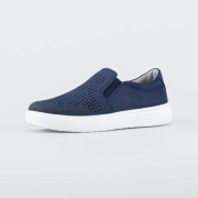 Кеды для мальчика Котофей 732375-22 (синий/натуральная кожа)