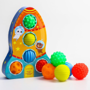 Игрушка подарочный набор "Крошка Я" «Ракета» мячики 5шт (массажный/ПВХ/универсальная)