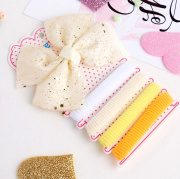 Набор для волос микс "Малютка" ((4резинки, 1зажим) блеск желтый)