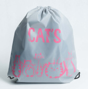 Мешок для сменки LTD CAT'S (серый+кошки)