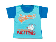 Футболка для мальчика синий+голубой с надписью Аист