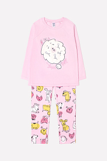 Пижама для девочки розовое облако+собачки Crockid К 1544