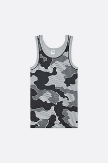 Майка для мальчика камуфляж на сером Crockid К 1101