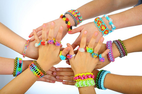 Резиночки и клипсы для плетения браслетов Rainbow Loom Caramell 