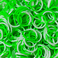 Резиночки и клипсы для плетения браслетов Rainbow Loom Green/White 