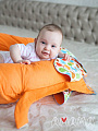 Подушка для беременных и кормления эргономичная АМАМА "Слон Радостный" оранжевый отделка 1093 