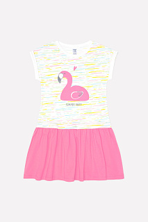 Платье цветной меланж с фламинго Crockid 