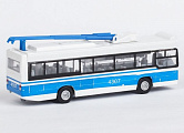 Модель общественный транспорт  Троллейбус 15см белый+голубой 